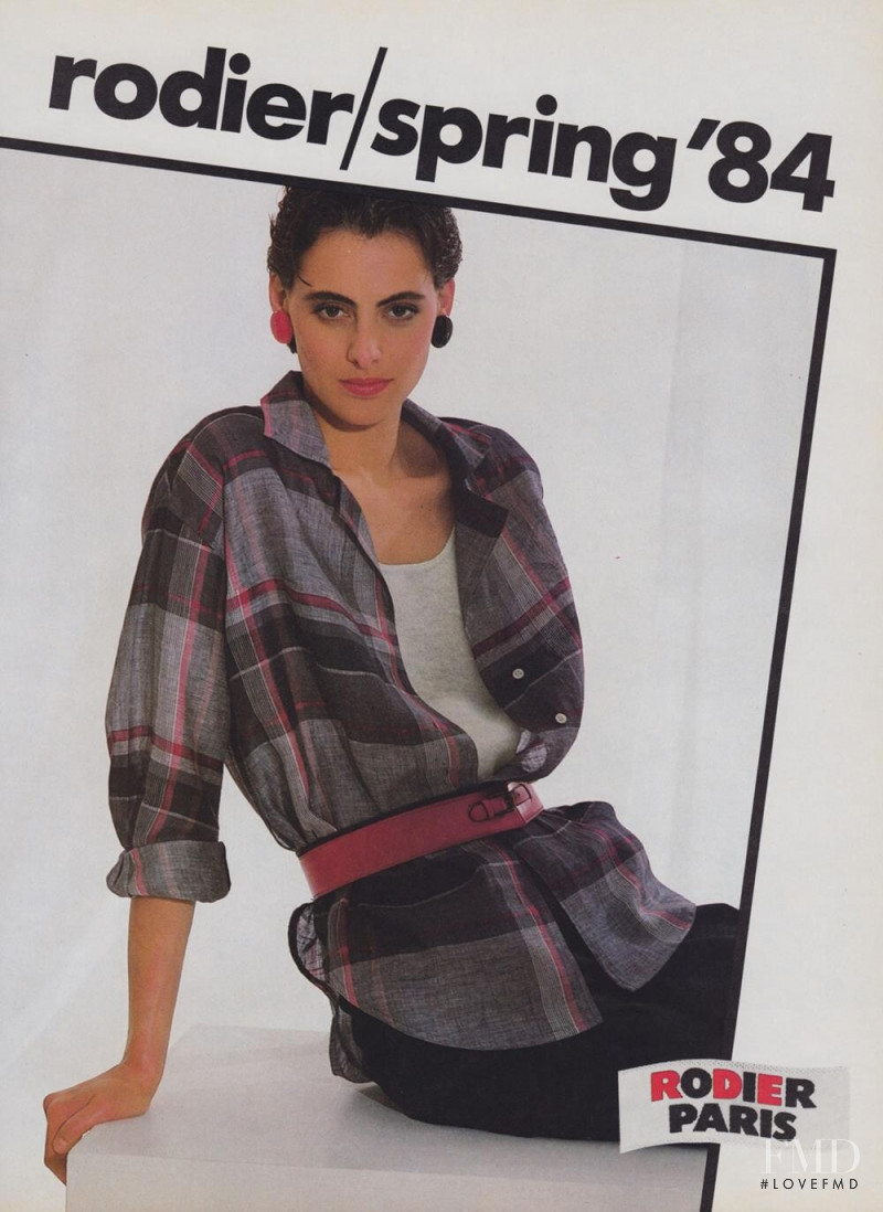 Ines de la Fressange featured in  the Rodier advertisement for Spring/Summer 1984