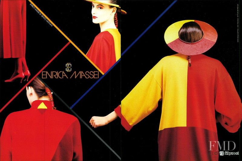 Ines de la Fressange featured in  the Enrica Massei advertisement for Autumn/Winter 1982