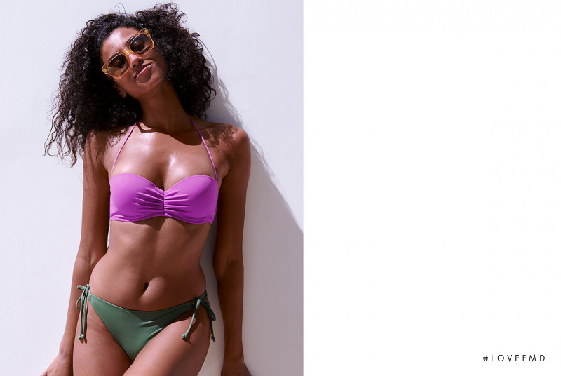 Imaan Hammam featured in  the Victoria\'s Secret Swim Destination Swim catalogue for Spring/Summer 2021