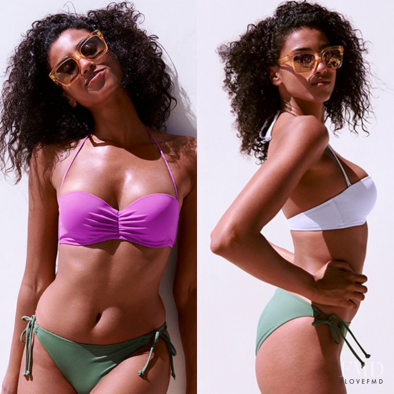 Imaan Hammam featured in  the Victoria\'s Secret Swim Destination Swim catalogue for Spring/Summer 2021