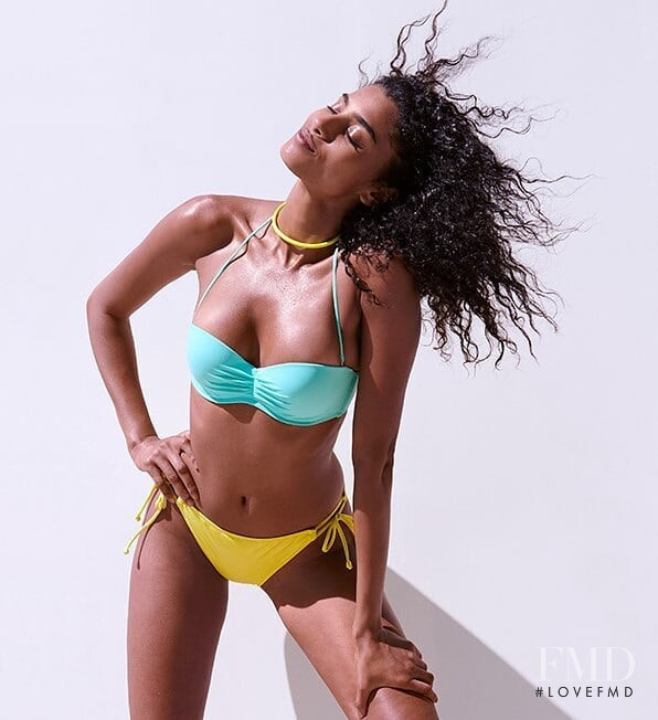 Imaan Hammam featured in  the Victoria\'s Secret Swim Destination Swim catalogue for Spring/Summer 2021