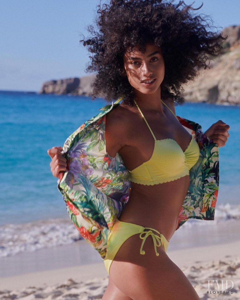 Imaan Hammam featured in  the Victoria\'s Secret Swim Destination Swim catalogue for Spring/Summer 2021