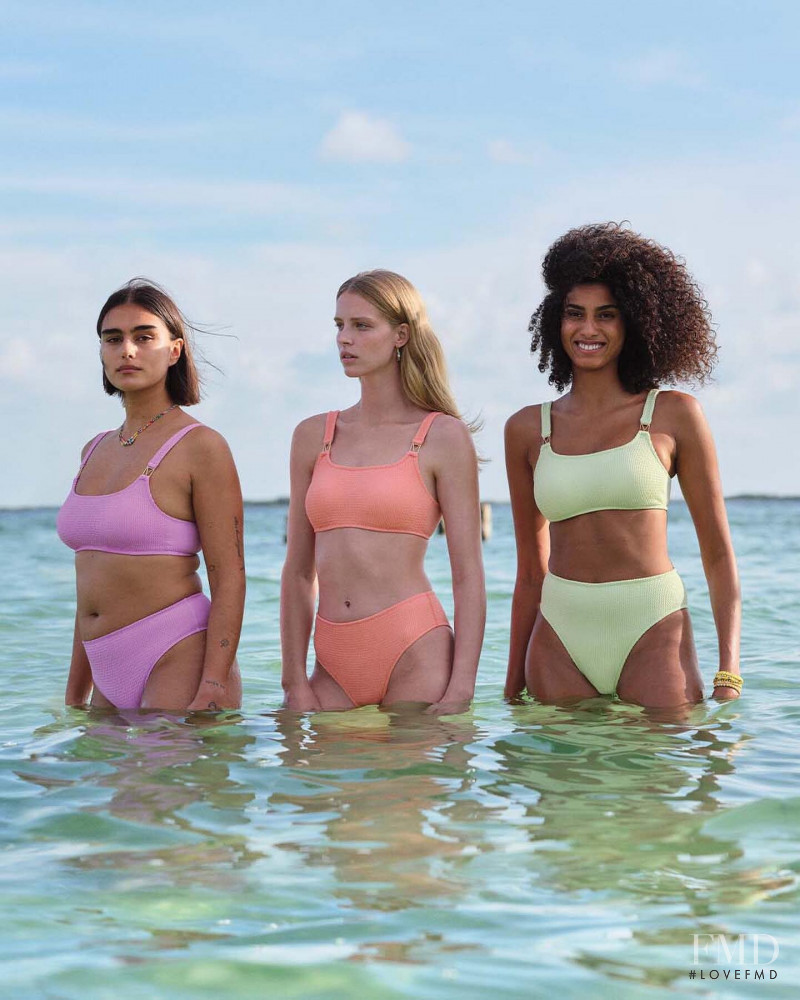 Imaan Hammam featured in  the Victoria\'s Secret Swim advertisement for Spring/Summer 2022