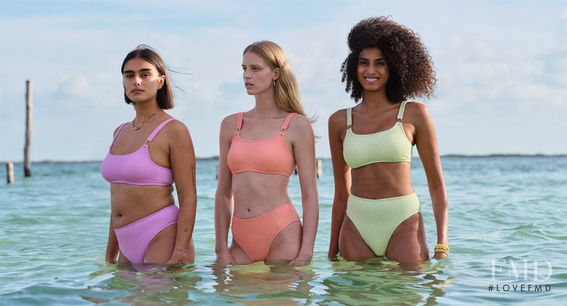 Imaan Hammam featured in  the Victoria\'s Secret Swim advertisement for Spring/Summer 2022