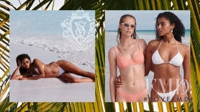 Imaan Hammam featured in  the Victoria\'s Secret Swim advertisement for Spring/Summer 2022