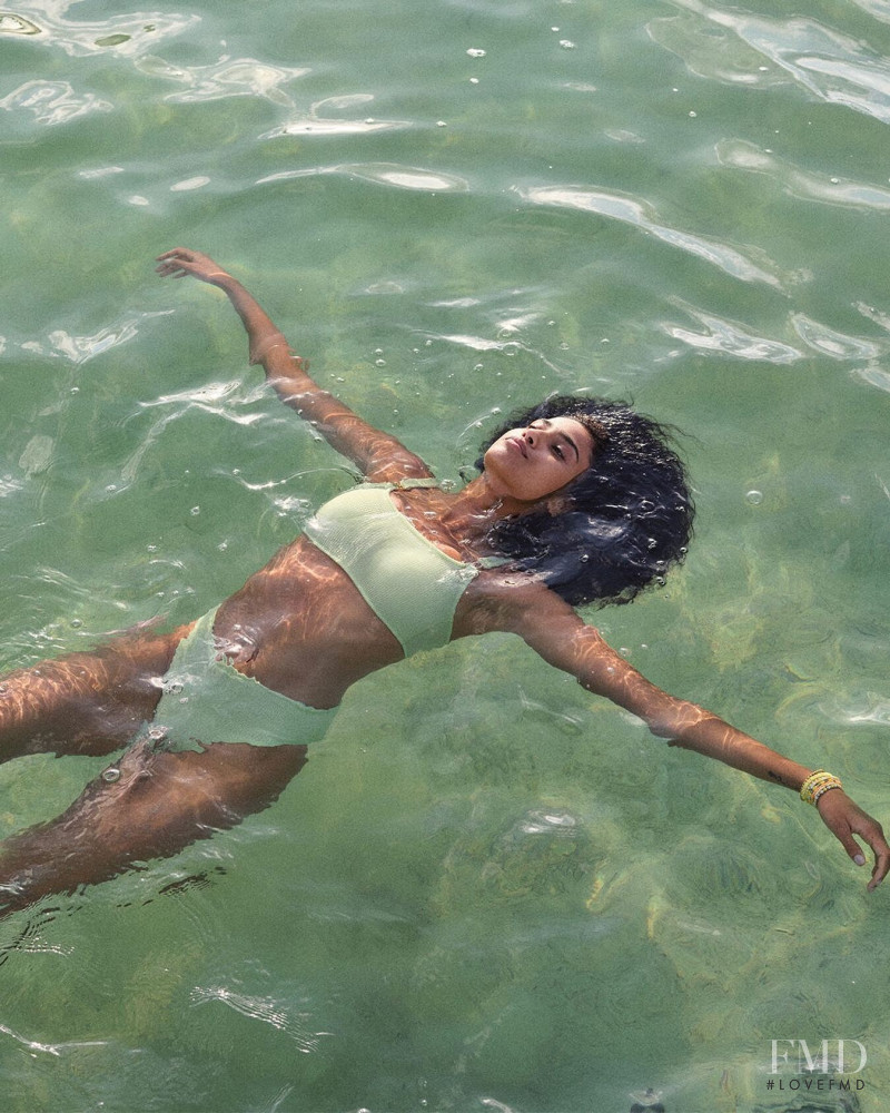 Imaan Hammam featured in  the Victoria\'s Secret Swim advertisement for Spring/Summer 2022