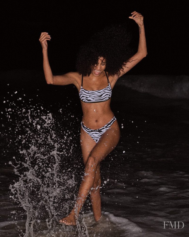 Imaan Hammam featured in  the Victoria\'s Secret Swim advertisement for Spring/Summer 2022