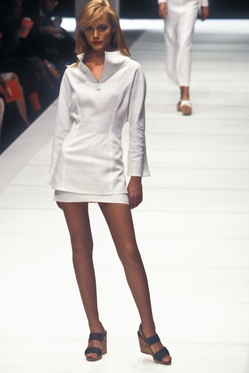 Amber Valletta featured in  the Gianfranco Ferré fashion show for Spring/Summer 1996