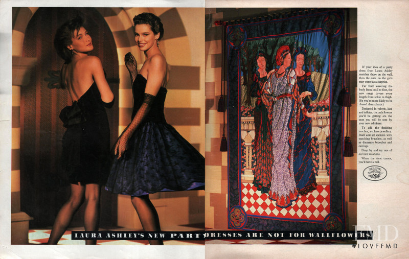 Carla Bruni featured in  the Laura Ashley advertisement for Spring/Summer 1988