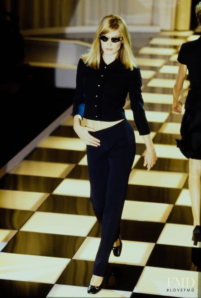 Carla Bruni featured in  the Versace fashion show for Spring/Summer 1996