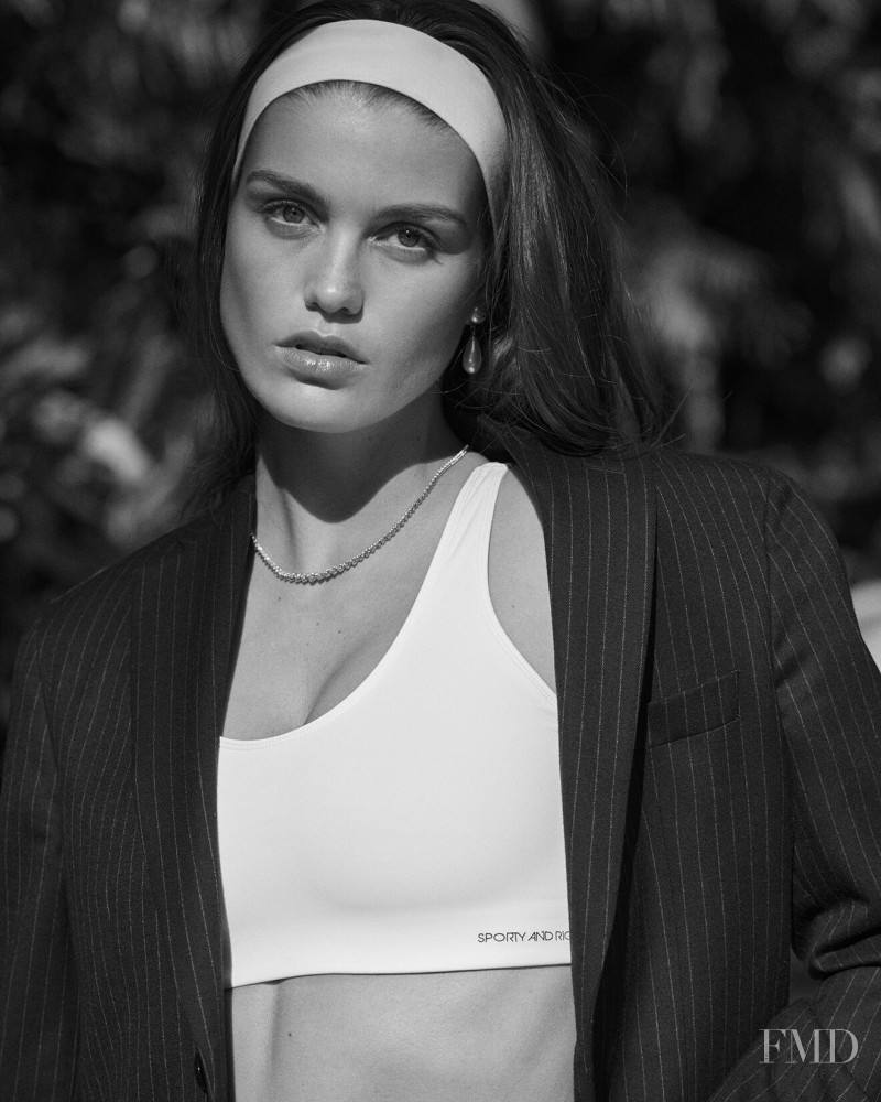 Luna Bijl featured in  the Sporty & Rich advertisement for Spring/Summer 2022