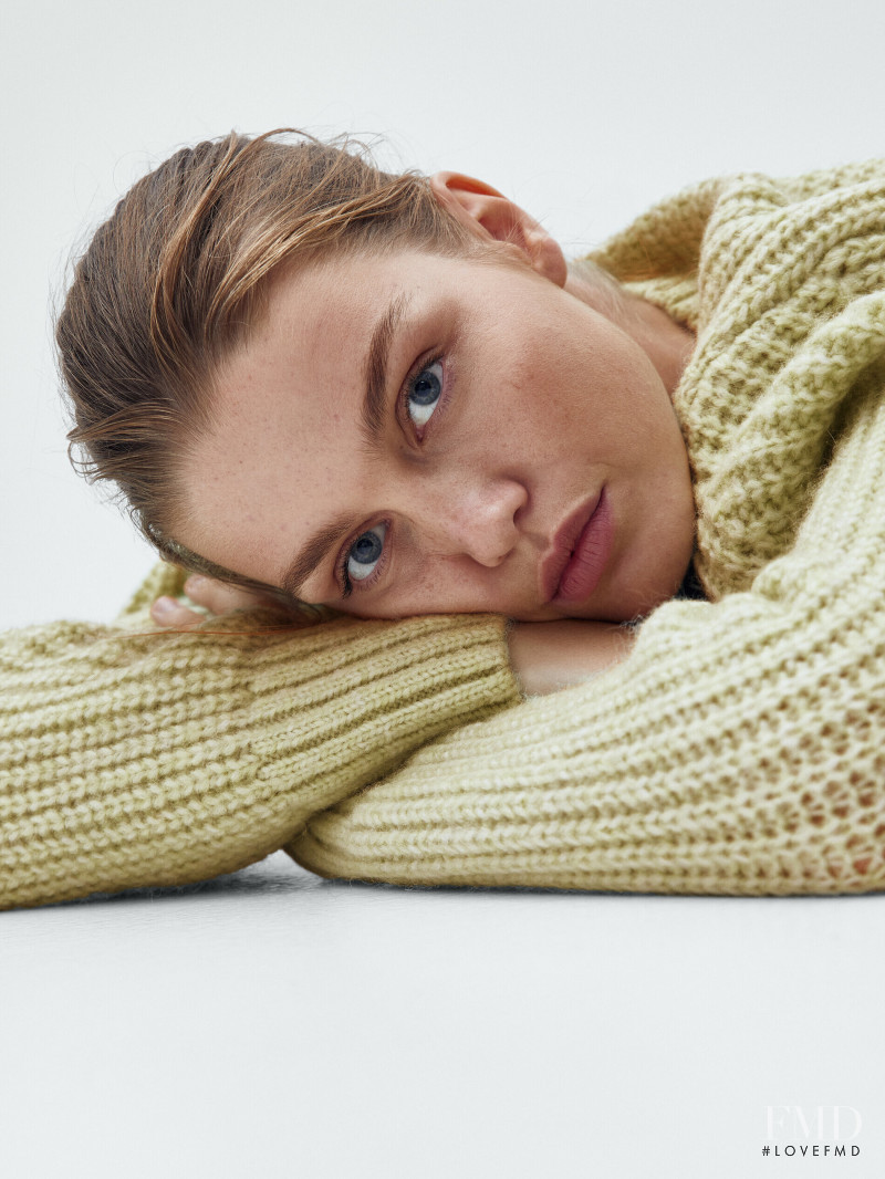 Luna Bijl featured in  the Massimo Dutti catalogue for Winter 2021