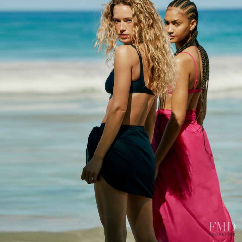 Hannah Ferguson featured in  the J.Crew Swimwear lookbook for Spring/Summer 2022