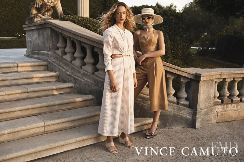 Hannah Ferguson featured in  the Vince Camuto advertisement for Spring/Summer 2022