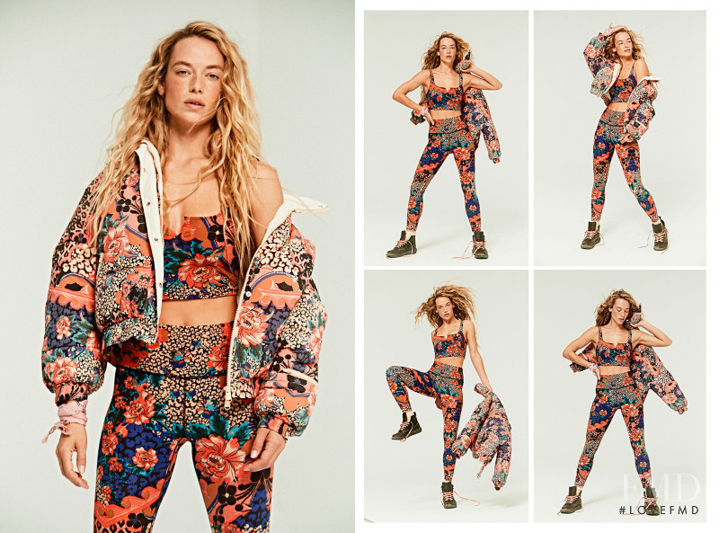 Hannah Ferguson featured in  the Free People Movement lookbook for Winter 2020