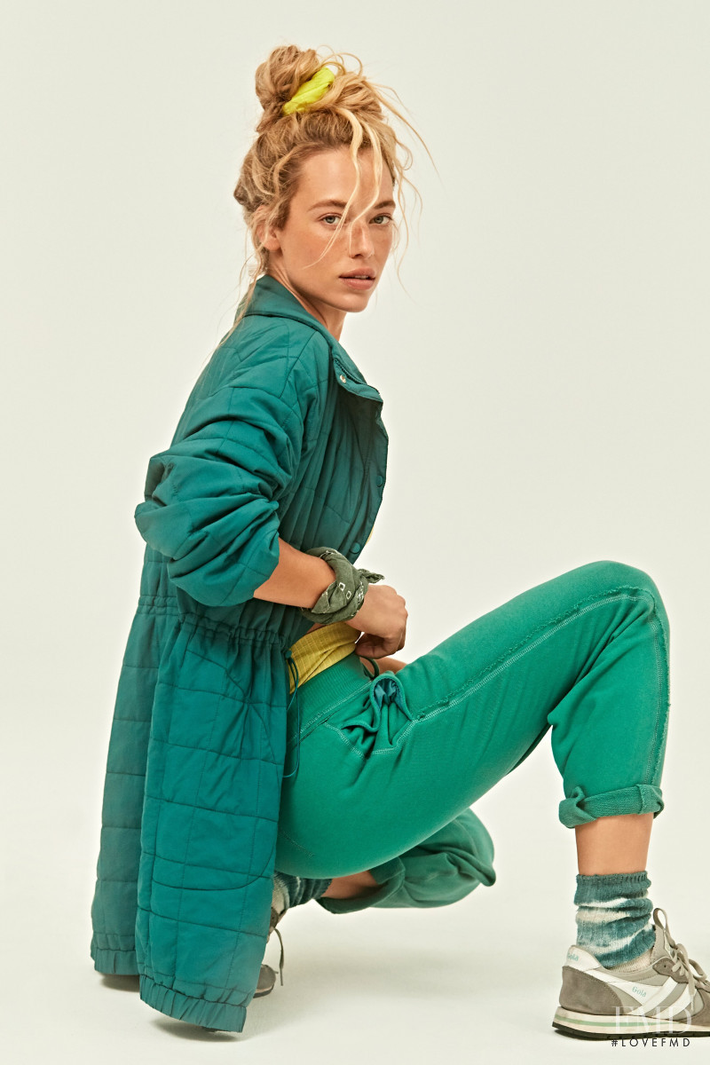 Hannah Ferguson featured in  the Free People Movement lookbook for Winter 2020