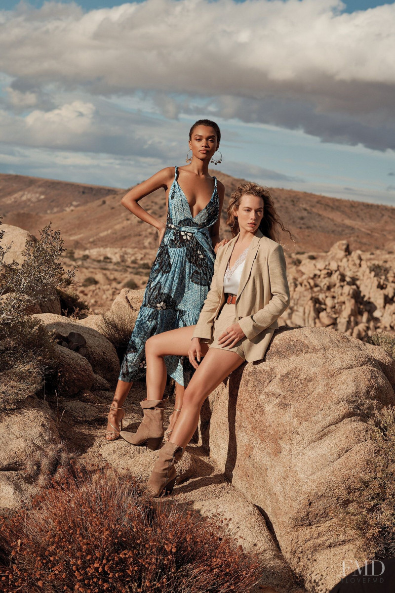 Hannah Ferguson featured in  the InterMix lookbook for Spring 2020