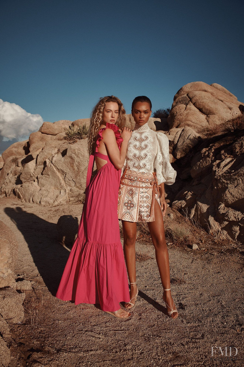 Hannah Ferguson featured in  the InterMix lookbook for Spring 2020