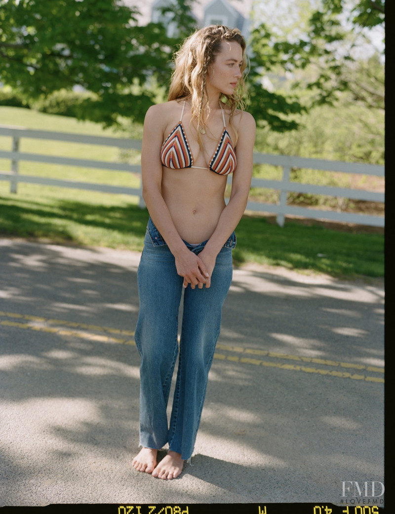 Hannah Ferguson featured in  the Solid & Stripped x Re/Done lookbook for Pre-Fall 2019