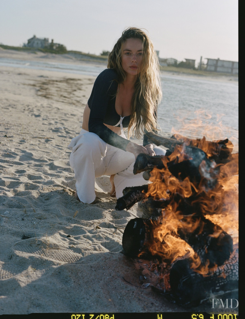 Hannah Ferguson featured in  the Solid & Stripped x Re/Done lookbook for Pre-Fall 2019