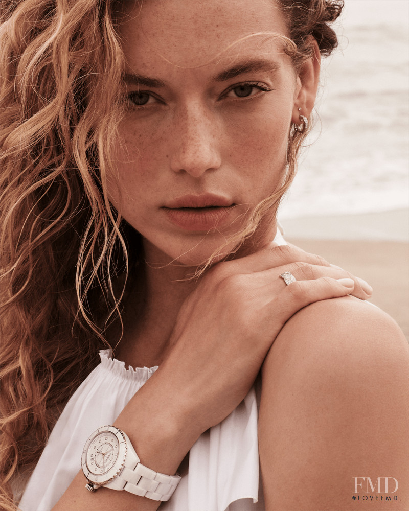 Hannah Ferguson featured in  the Chanel Watches J12 Watch Launch advertisement for Autumn/Winter 2019