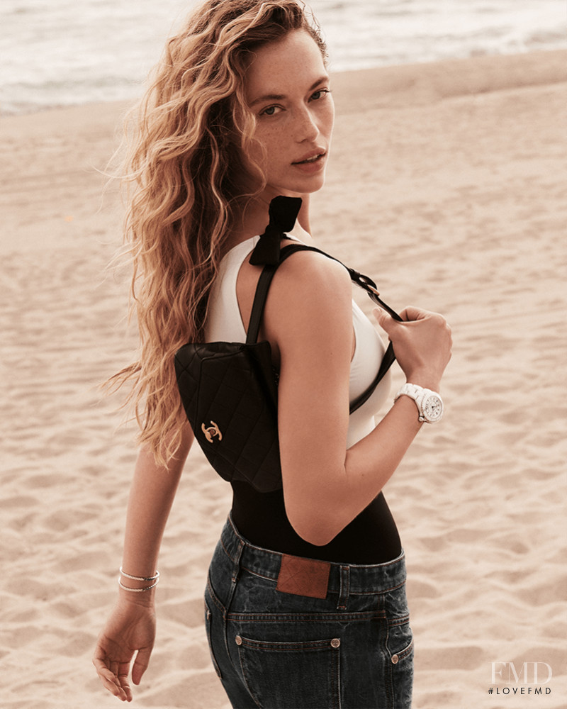 Hannah Ferguson featured in  the Chanel Watches J12 Watch Launch advertisement for Autumn/Winter 2019