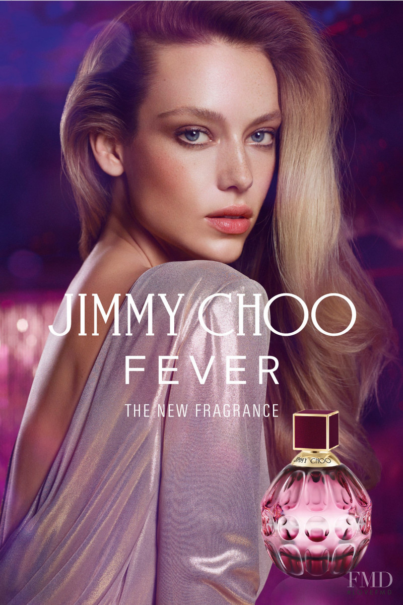 Hannah Ferguson featured in  the Jimmy Choo Fragrance Fever advertisement for Spring/Summer 2018