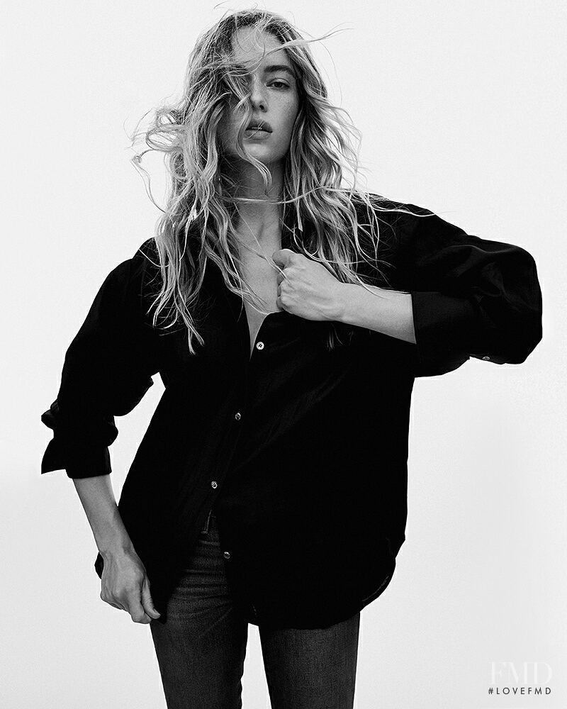 Hannah Ferguson featured in  the Frame Denim advertisement for Spring/Summer 2018