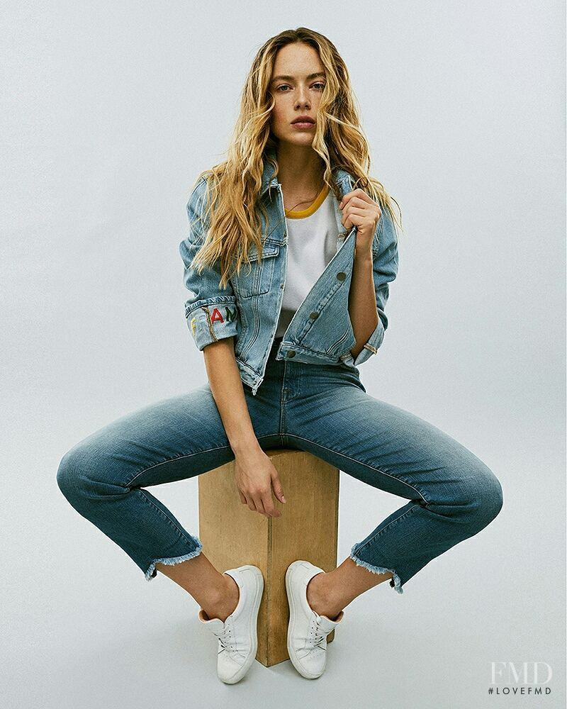 Hannah Ferguson featured in  the Frame Denim advertisement for Spring/Summer 2018