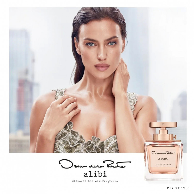 Irina Shayk featured in  the Oscar De La Renta Fragrance Alibi advertisement for Spring/Summer 2022