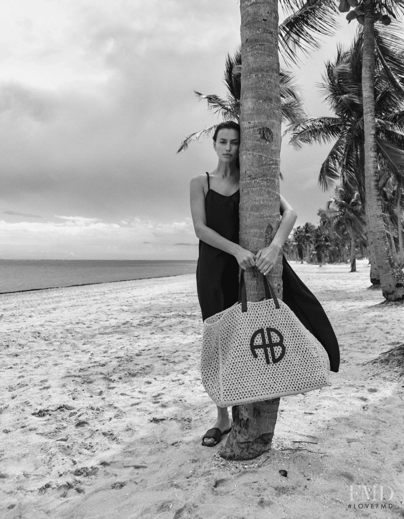 Irina Shayk featured in  the Anine Bing advertisement for Resort 2022