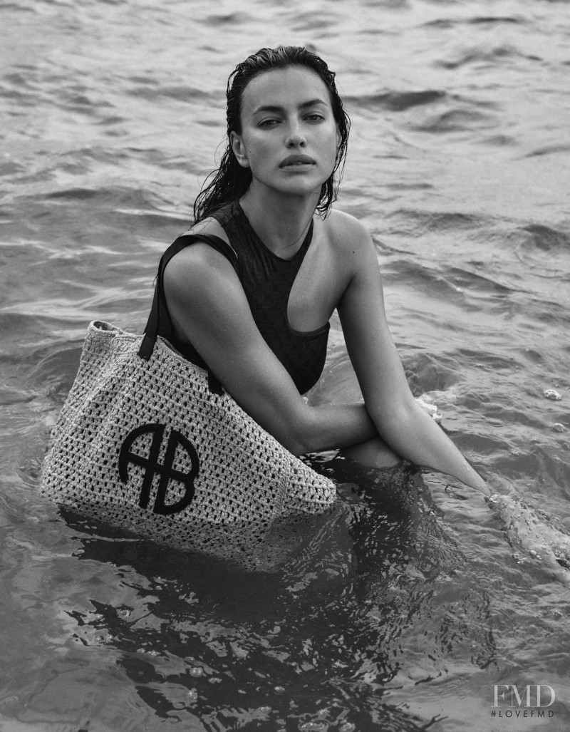 Irina Shayk featured in  the Anine Bing advertisement for Resort 2022