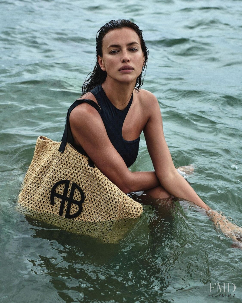 Irina Shayk featured in  the Anine Bing advertisement for Resort 2022