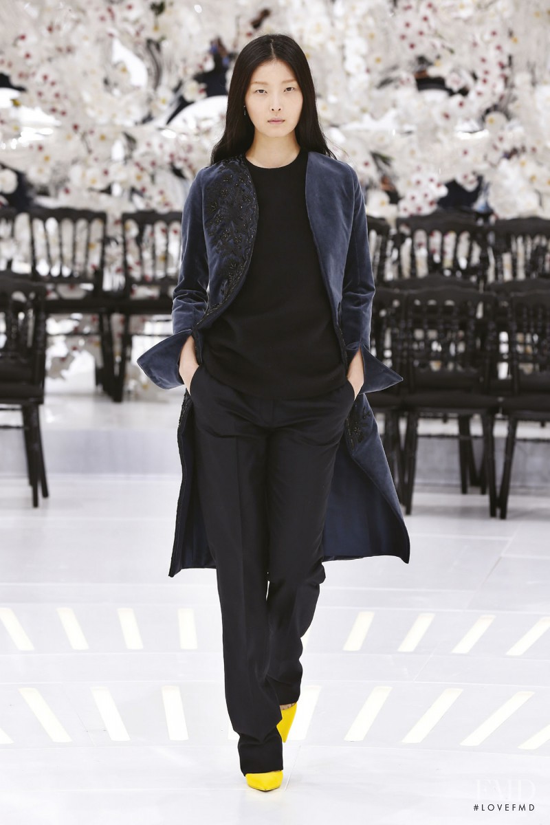 Sung Hee Kim featured in  the Christian Dior Haute Couture fashion show for Autumn/Winter 2014