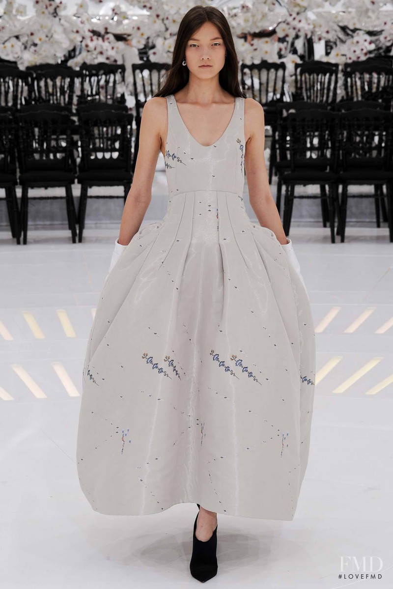 Yumi Lambert featured in  the Christian Dior Haute Couture fashion show for Autumn/Winter 2014
