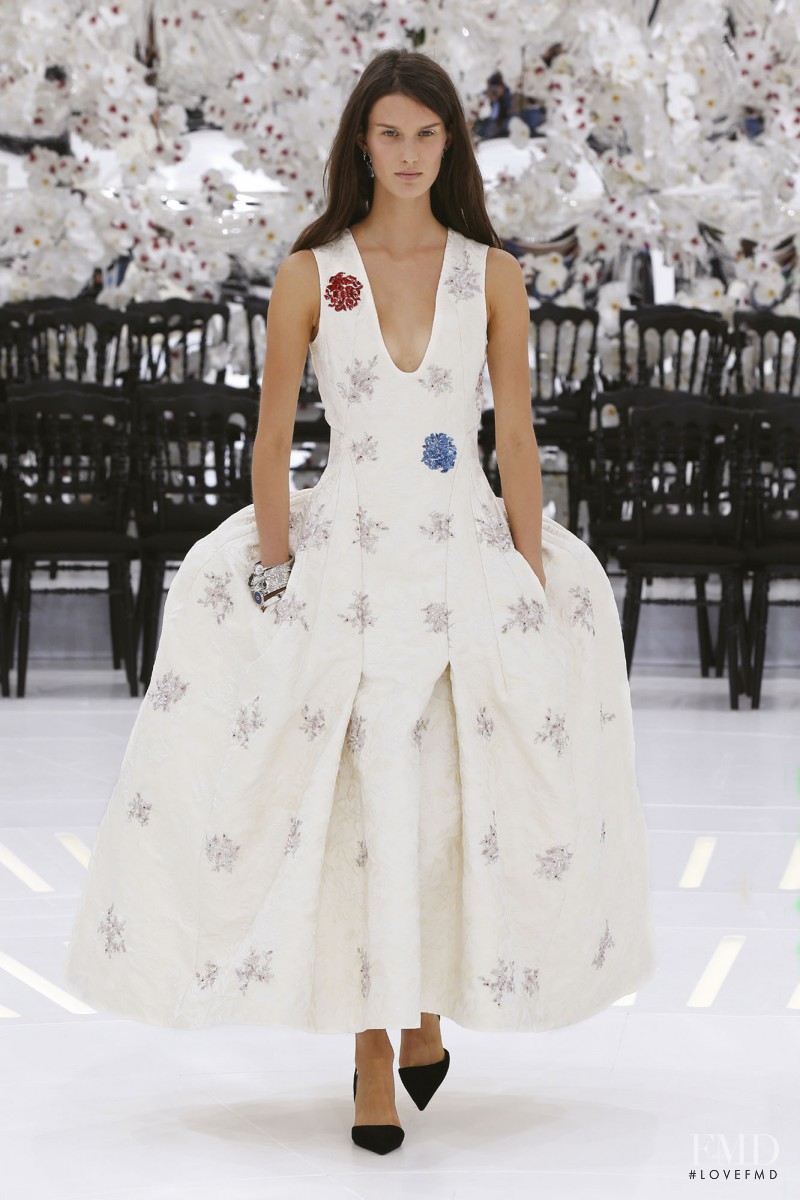 Marte Mei van Haaster featured in  the Christian Dior Haute Couture fashion show for Autumn/Winter 2014