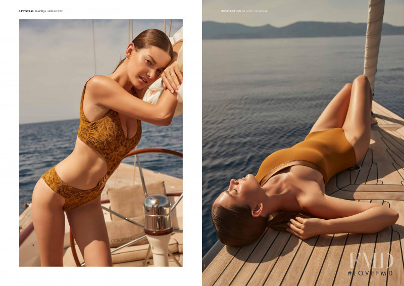 Ophélie Guillermand featured in  the Calarena lookbook for Spring/Summer 2022