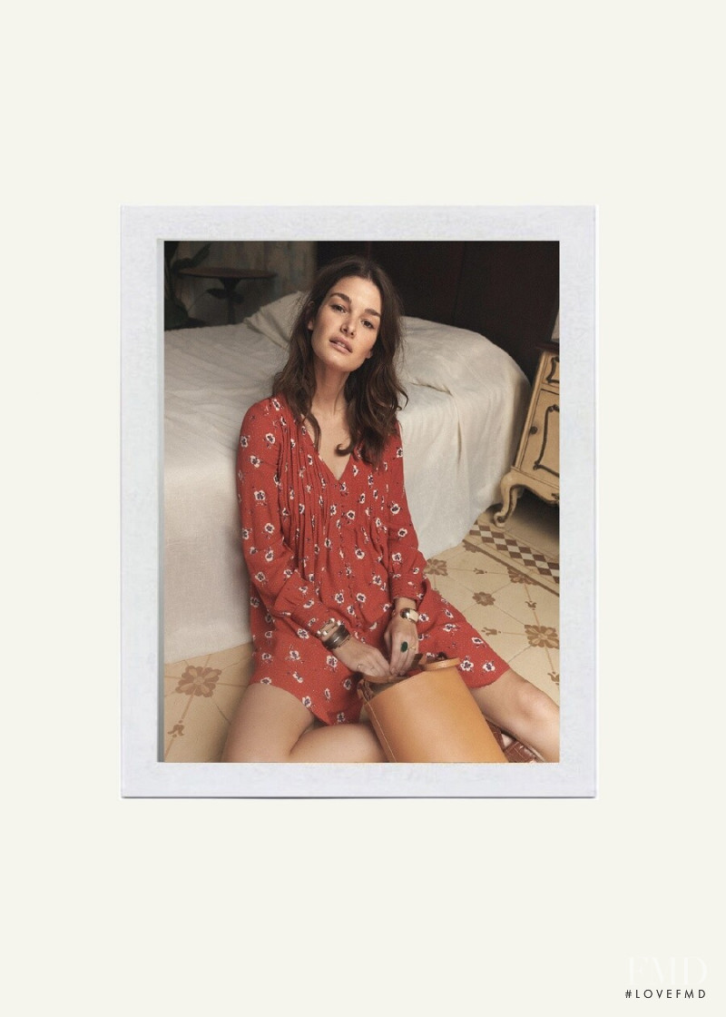 Ophélie Guillermand featured in  the Sézane lookbook for Spring 2019