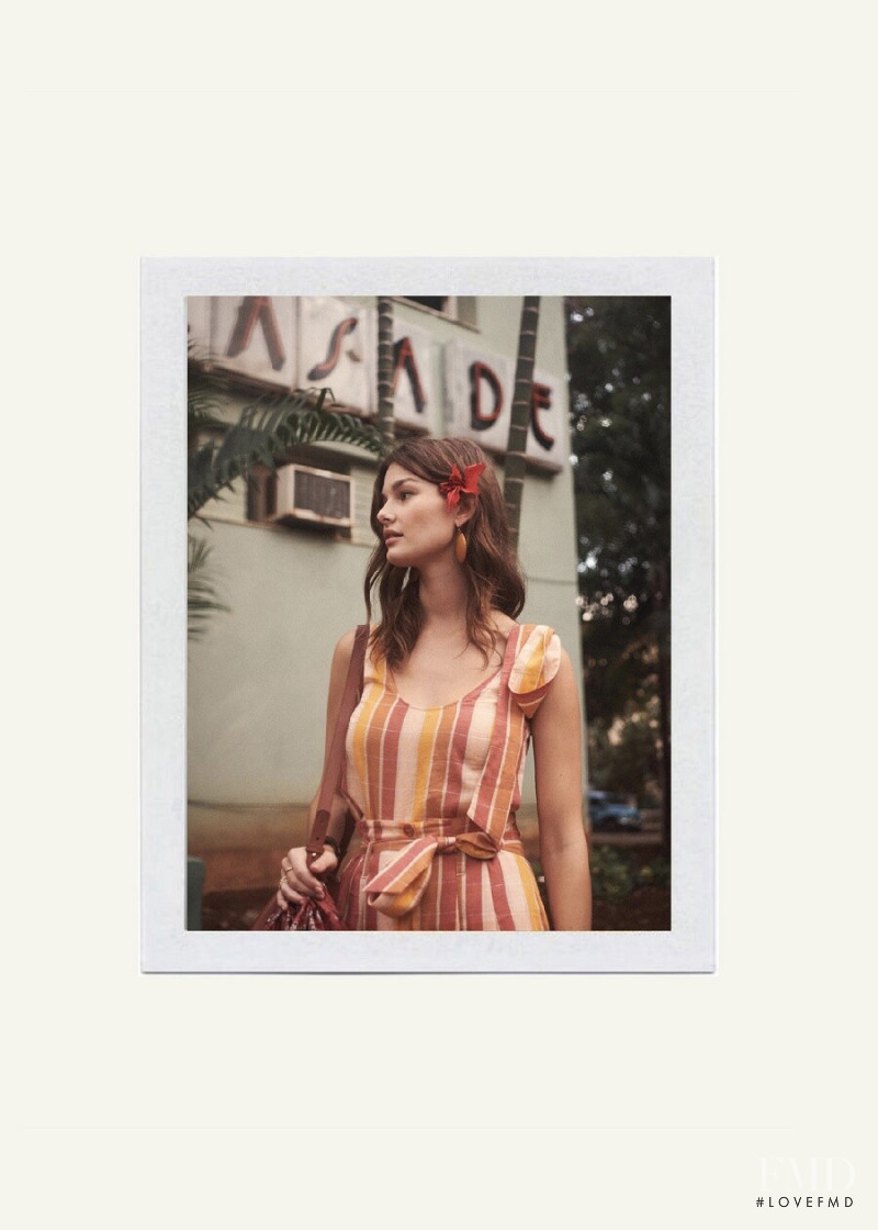 Ophélie Guillermand featured in  the Sézane lookbook for Spring 2019