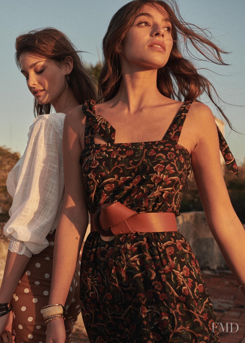 Ophélie Guillermand featured in  the Sézane lookbook for Spring 2019