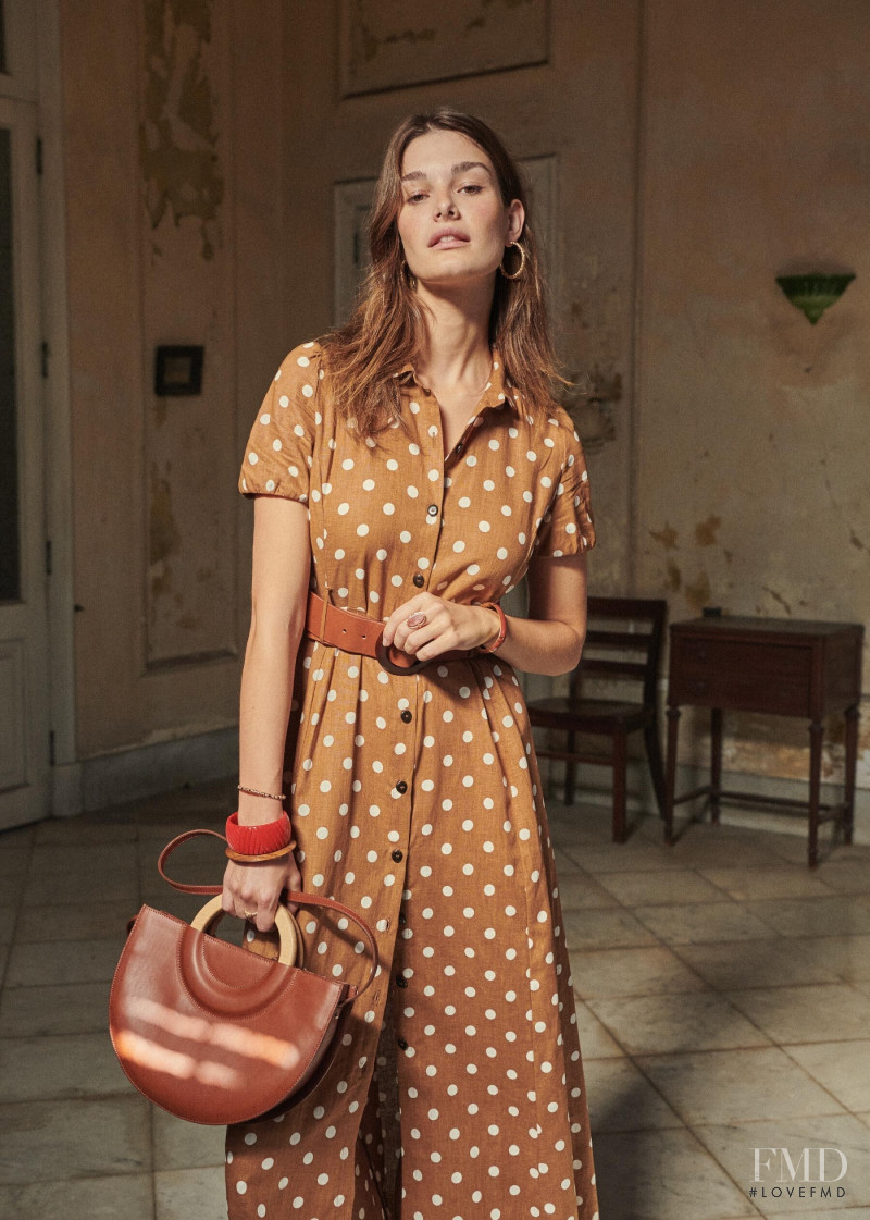 Ophélie Guillermand featured in  the Sézane lookbook for Spring 2019