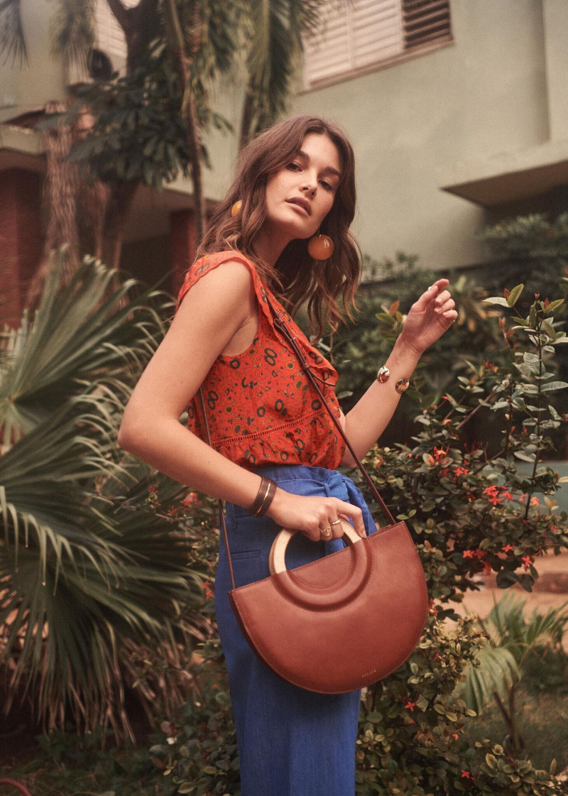 Ophélie Guillermand featured in  the Sézane lookbook for Spring 2019