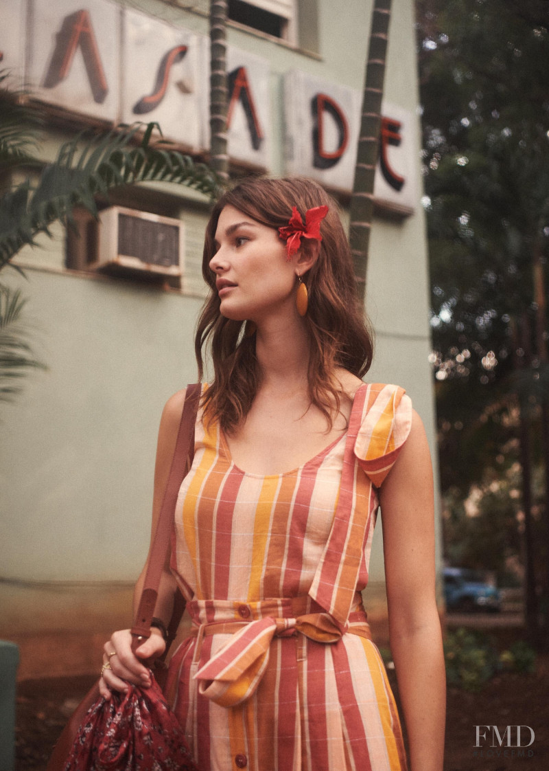 Ophélie Guillermand featured in  the Sézane lookbook for Spring 2019