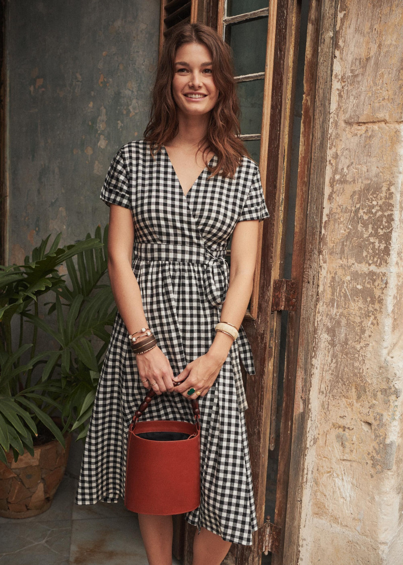 Ophélie Guillermand featured in  the Sézane lookbook for Spring 2019