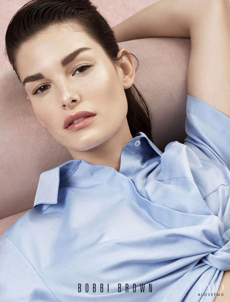 Ophélie Guillermand featured in  the Bobbi Brown advertisement for Spring/Summer 2018