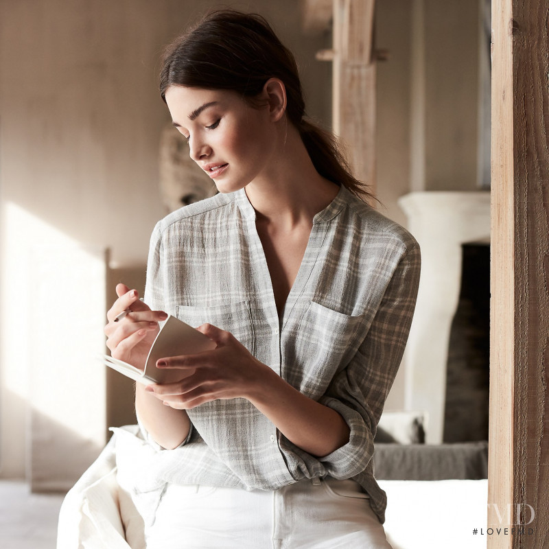 Ophélie Guillermand featured in  the The White Company lookbook for Autumn/Winter 2017