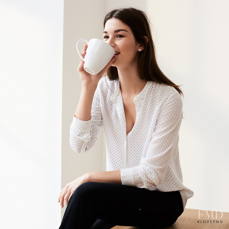 Ophélie Guillermand featured in  the The White Company lookbook for Autumn/Winter 2017