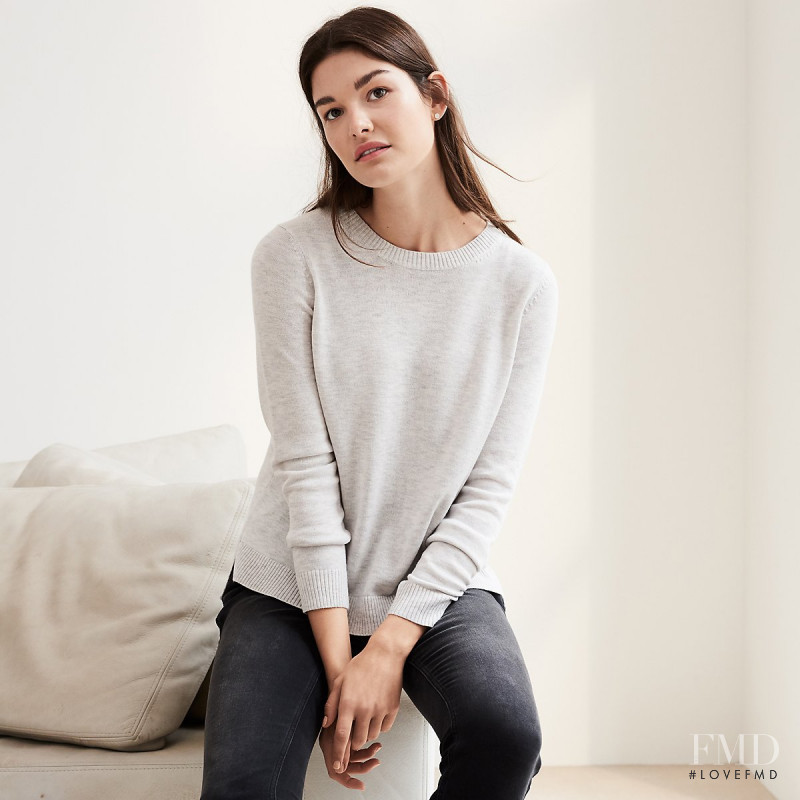 Ophélie Guillermand featured in  the The White Company lookbook for Autumn/Winter 2017