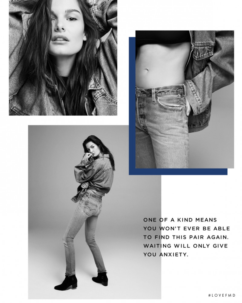 Ophélie Guillermand featured in  the RE/DONE Jeans advertisement for Summer 2017