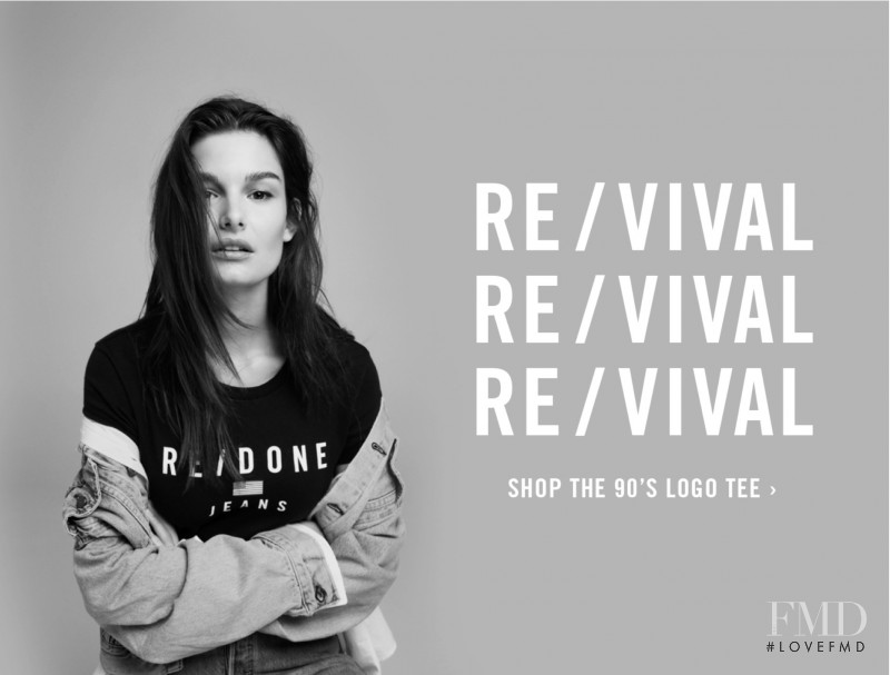 Ophélie Guillermand featured in  the RE/DONE Jeans advertisement for Summer 2017